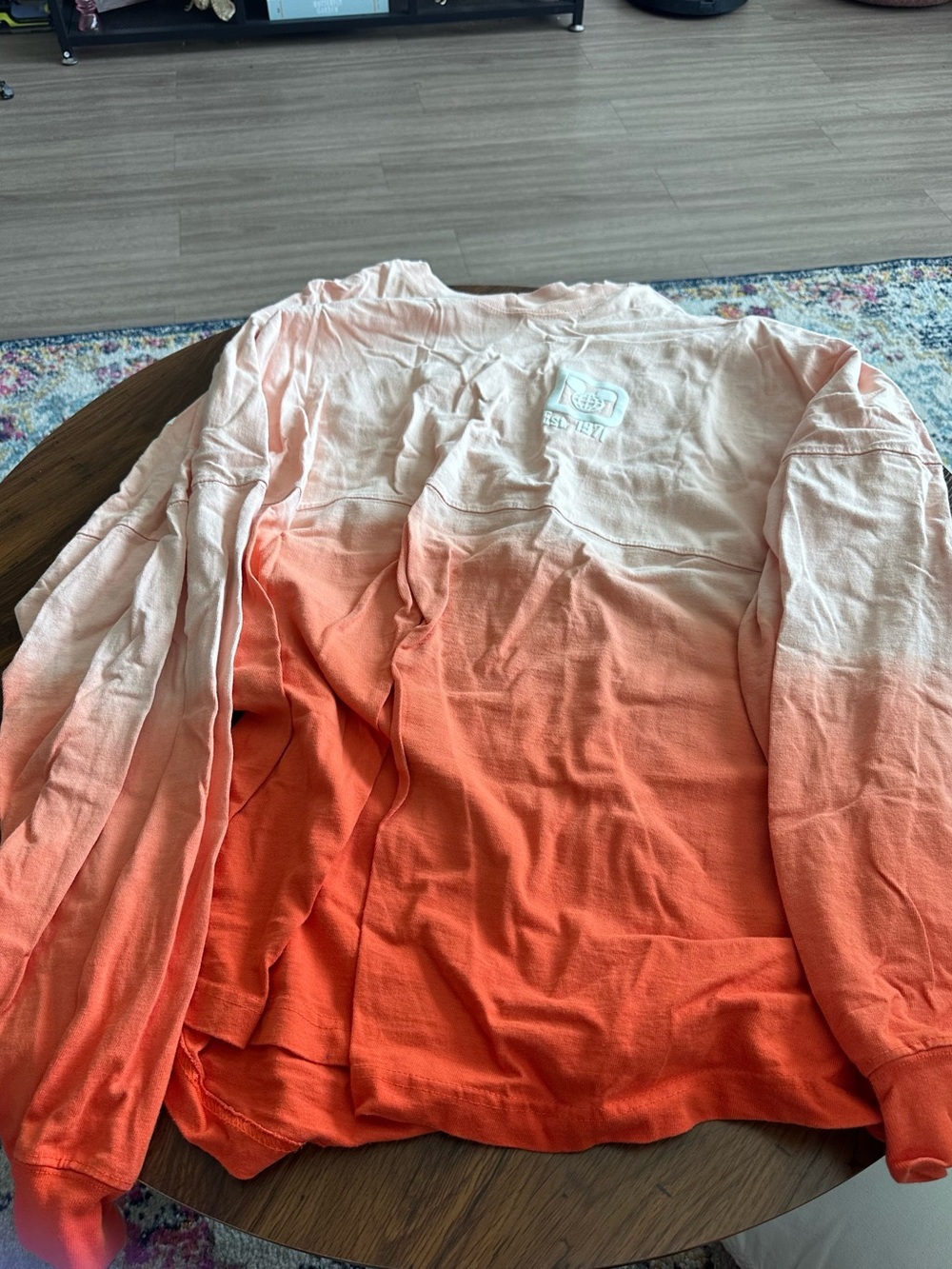 Coral Ombre Dip-Dye Long Sleeve Tee